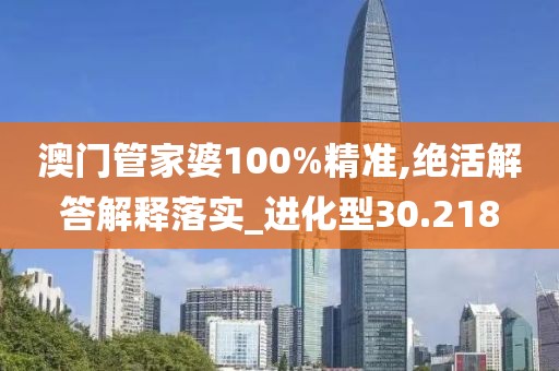 澳門管家婆100%精準(zhǔn),絕活解答解釋落實_進化型30.218