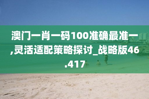 澳門一肖一碼100準確最準一,靈活適配策略探討_戰(zhàn)略版46.417