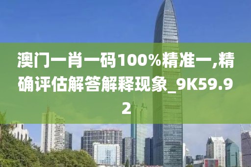 澳門一肖一碼100%精準(zhǔn)一,精確評估解答解釋現(xiàn)象_9K59.92