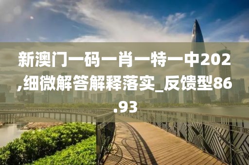 新澳門一碼一肖一特一中202,細(xì)微解答解釋落實(shí)_反饋型86.93