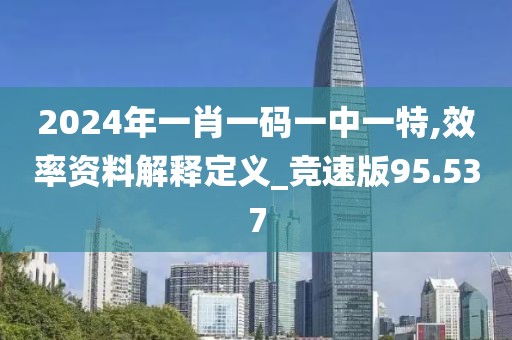 2024年一肖一碼一中一特,效率資料解釋定義_競速版95.537