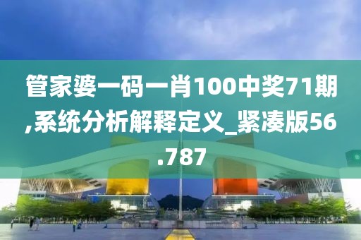 管家婆一碼一肖100中獎71期,系統(tǒng)分析解釋定義_緊湊版56.787