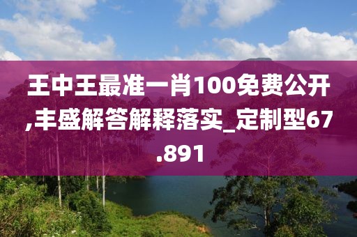王中王最準一肖100免費公開,豐盛解答解釋落實_定制型67.891