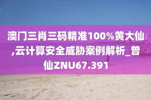 澳門三肖三碼精準(zhǔn)100%黃大仙,云計算安全威脅案例解析_曾仙ZNU67.391
