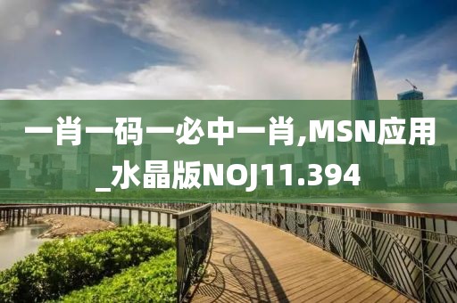 一肖一碼一必中一肖,MSN應(yīng)用_水晶版NOJ11.394