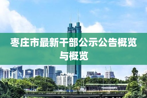 棗莊市最新干部公示公告概覽與概覽