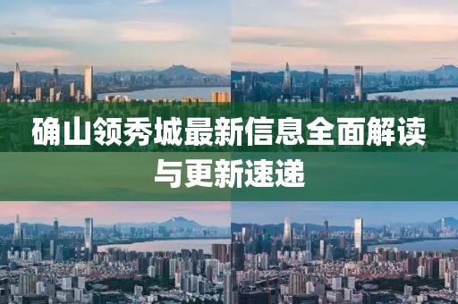確山領(lǐng)秀城最新信息全面解讀與更新速遞