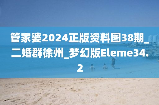 管家婆2024正版資料圖38期_二婚群徐州_夢幻版Eleme34.2