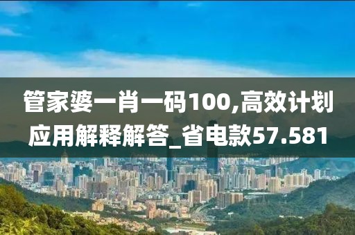 管家婆一肖一碼100,高效計劃應(yīng)用解釋解答_省電款57.581