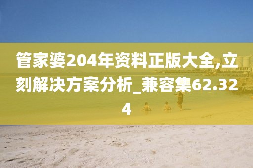 管家婆204年資料正版大全,立刻解決方案分析_兼容集62.324