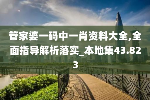 管家婆一碼中一肖資料大全,全面指導解析落實_本地集43.823