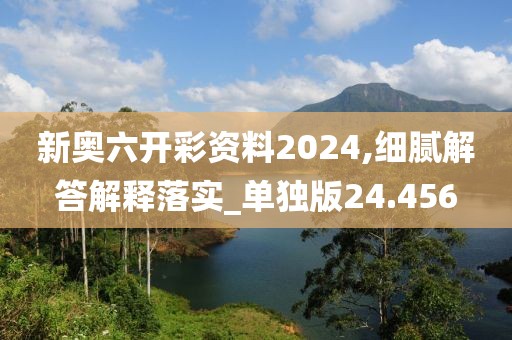 新奧六開彩資料2024,細膩解答解釋落實_單獨版24.456