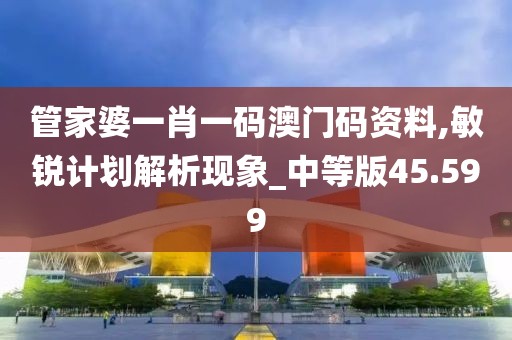 管家婆一肖一碼澳門碼資料,敏銳計(jì)劃解析現(xiàn)象_中等版45.599