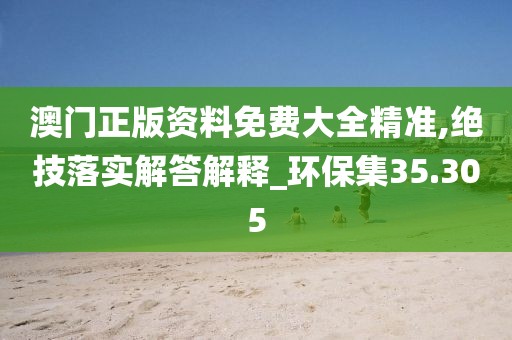 澳門正版資料免費(fèi)大全精準(zhǔn),絕技落實(shí)解答解釋_環(huán)保集35.305