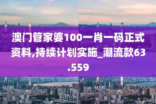 澳門管家婆100一肖一碼正式資料,持續(xù)計劃實施_潮流款63.559
