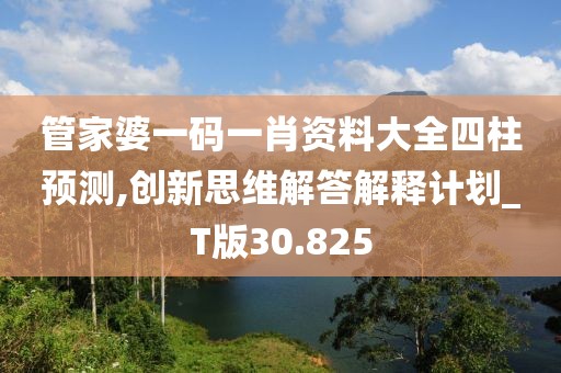 管家婆一碼一肖資料大全四柱預(yù)測,創(chuàng)新思維解答解釋計劃_T版30.825