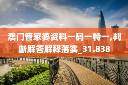 澳門管家婆資料一碼一特一,判斷解答解釋落實(shí)_31.838