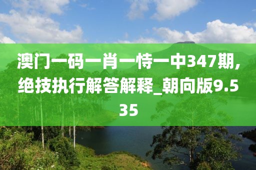 澳門一碼一肖一恃一中347期,絕技執(zhí)行解答解釋_朝向版9.535