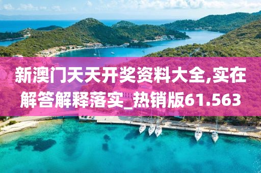 新澳門天天開獎資料大全,實在解答解釋落實_熱銷版61.563