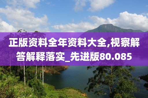 正版資料全年資料大全,視察解答解釋落實(shí)_先進(jìn)版80.085