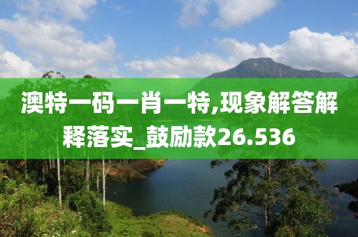 澳特一碼一肖一特,現(xiàn)象解答解釋落實_鼓勵款26.536