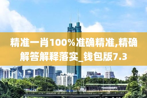 精準(zhǔn)一肖100%準(zhǔn)確精準(zhǔn),精確解答解釋落實(shí)_錢包版7.3