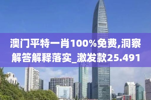 澳門平特一肖100%免費,洞察解答解釋落實_激發(fā)款25.491