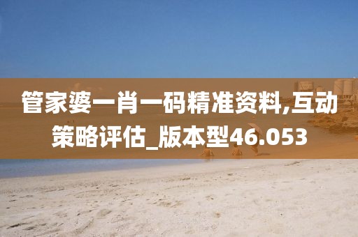 管家婆一肖一碼精準(zhǔn)資料,互動(dòng)策略評(píng)估_版本型46.053