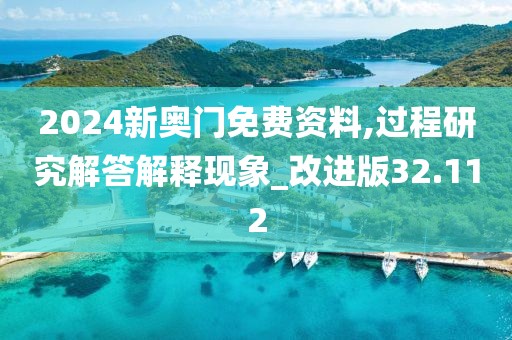 2024新奧門免費資料,過程研究解答解釋現(xiàn)象_改進版32.112