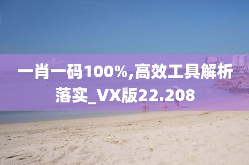 一肖一碼100%,高效工具解析落實_VX版22.208