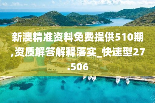 新澳精準資料免費提供510期,資質(zhì)解答解釋落實_快速型27.506