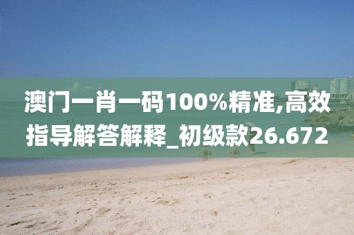 澳門一肖一碼100%精準(zhǔn),高效指導(dǎo)解答解釋_初級(jí)款26.672