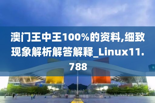 澳門(mén)王中王100%的資料,細(xì)致現(xiàn)象解析解答解釋_Linux11.788