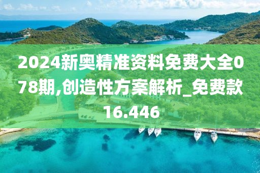 2024新奧精準(zhǔn)資料免費大全078期,創(chuàng)造性方案解析_免費款16.446