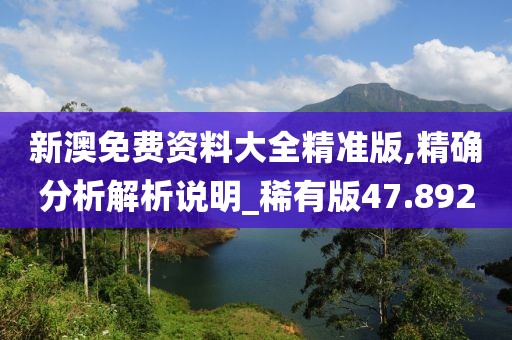 新澳免費資料大全精準版,精確分析解析說明_稀有版47.892