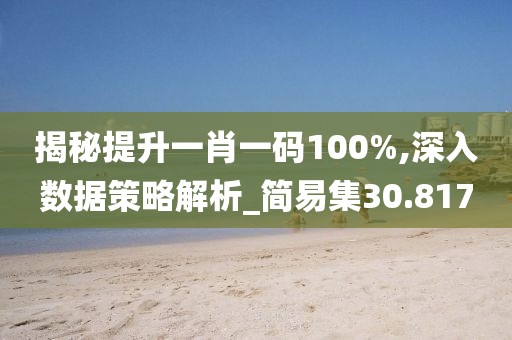 揭秘提升一肖一碼100%,深入數(shù)據(jù)策略解析_簡易集30.817