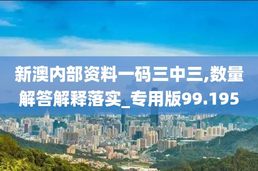 新澳內(nèi)部資料一碼三中三,數(shù)量解答解釋落實(shí)_專用版99.195